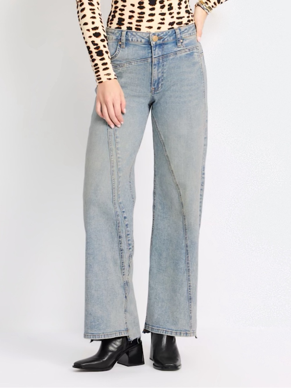 Kut from the Kloth Light Blue High-Rise Wide-Leg Jeans